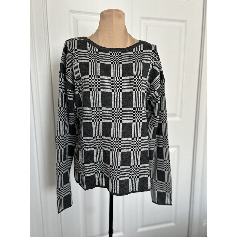 Lety & Me For Stitch Fix Sweater Womens Gray Long Sleeve Round Neck Pullover S